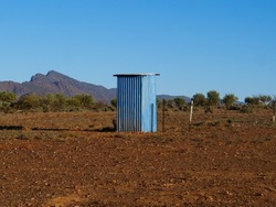 Isolated dunny in Australian outback 
