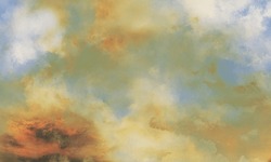 Renaissance Sky Background vintage clouds painting with sponge and brush
