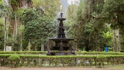Beautiful fountain in the botanical garden in Rio de Janeiro in Brasil