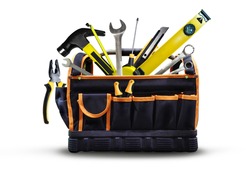 Craftsman worker tool bag with different tools for work
