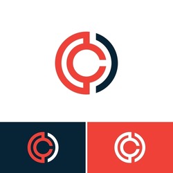 C or CC Letter Logo Vector. Modern and Minimal layered letter C logo. simple initial C monogram logo