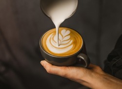 Latte Art Cappuccino coffeee texture 