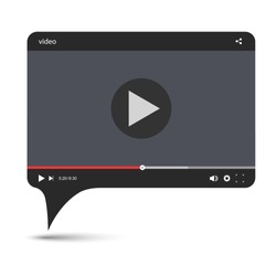 Chat video frame. Video player for web and mobile apps. Vector illustration.