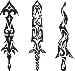 A variety shape of tribal swords