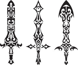 A variety shape of tribal swords