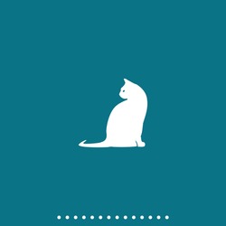 Silhouette of cat vector icon. Pet illustration.