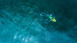 Aerial View from kayaking on Ocean