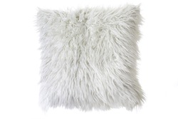 pillow with white fur cover