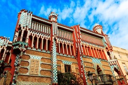 Facade of Casa Vicens in Barcelona, Spain. It is first masterpiece of Antoni Gaudi. Built between 1883 and 1885