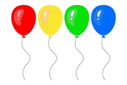 Balloons in cartoon flat style isolated set on white background. Realistic balloon illustration.