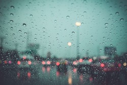 Rain drop on the car glass background