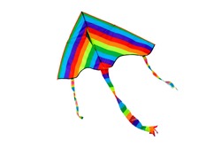 Rainbow kite on a white background
