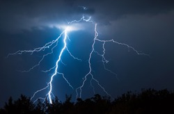 lightnings and thunder bold strike at summer storm