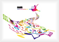 Abstract music background with dancer.
