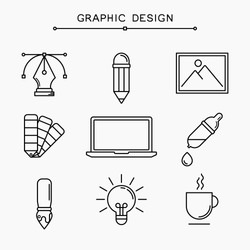 Vector linear graphic design icons