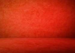 red concrete interior, plaster background