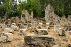 The ruins of the city of Olympos in Turkey