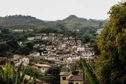 Ouro Preto Panoramic View. City in the state of Minas Gerais, Brazil, a former colonial mining town, the focal point of the gold rush, designated a World Heritage Site by UNESCO