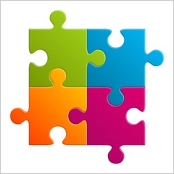 Jigsaw Pieces Being Joined Shows Teamwork And Assembling - Free Stock ...