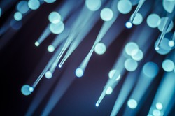 Tech, Fiber optic cables, fibre connection, telecomunications concept.