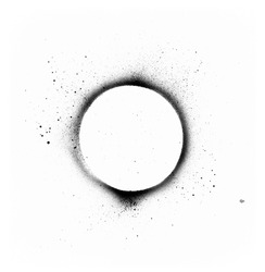 Black circle sprayed with ink