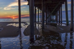 Ocean City, Maryland under the pier at dawn