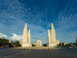 The Democracy Monument with blue sky at Bangkok,Thailand
