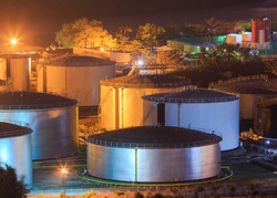 Natural Oil and Gas storage tanks  in Petrochemical industrial plant