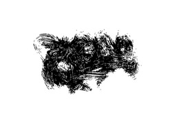 Black ink vector brush stroke. Monochrome design element. Hand drawn black brush stroke isolated on white background. Dirty artistic design element. Background for text. Abstract monochrome stain
