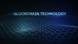 3D Background blockchain technology vector illustration