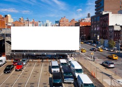 Empty blank billboard in New York City