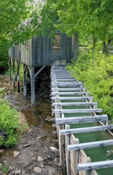 Mill race to the water wheel mill at Historic Mill Creek, Mackinaw City, Michigan