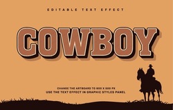 Vintage cowboy editable text effect template