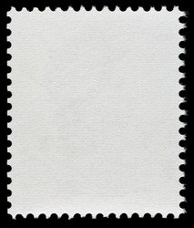 Blank Postage Stamp Isolated on Black Background