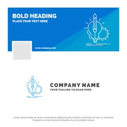 Blue Business Logo Template for Idea, insight, key, lamp, lightbulb. Facebook Timeline Banner Design. vector web banner background illustration
