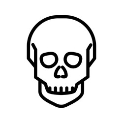 Skull, pirate flat line vector icon for mobile application, button and website design. Illustration isolated on white background. EPS 10 design, logo, app, infographic, 