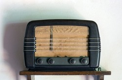 Vintage radio with wooden body 