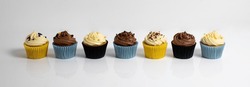 Cupcakes displayed on white backgrounds.

Floral, colourful, boxed, chocolate and designer cupcakes.

