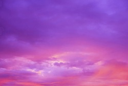 Abstract and pattern of cloud sky, Velvet violet, Velvet Purple, Trend color of the year background, Pattern of colorful cloud and sky sunset or sunrise: Dramatic sunset in twilight, Beautyful of sky