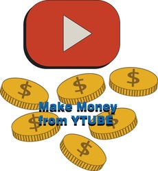 make money from youtube illustration vector