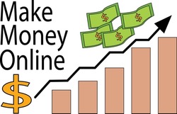 make money online with chart illustration vector