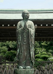 Old Bronze Sculpture of Buddha in Kamakura, Japan