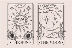 The Sun and The Moon Tarot Cards