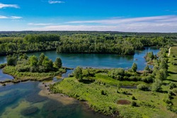 aerial view on the swamp of episy which is a site of biodiversity in seine et marne in france