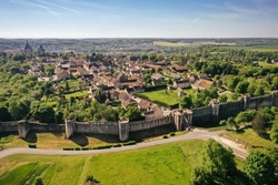 view of the medieval city of Provins in Seine et Marne in France which belongs to the unesco world heritage