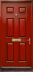 Classic red door isolated