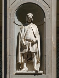 Giotto statue in Uffizi Gallery in Florence