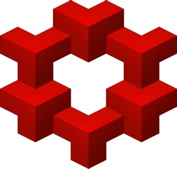 Red abstract logo. Red shades logo. Vector art symbol sign logo icon