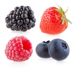 raspberry, strawberry, blueberry and blackberry