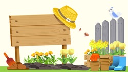 The beginning of basic gardening. Element of spring. Cute concept style. Getting Started in Creating Good Things.